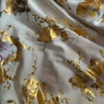 White with Golden flowers